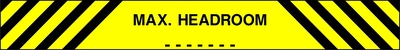 Max. Headroom — Blank measurement sign. black-and-yellow headroom and hazard marking. Supplied artwork PARK0052.