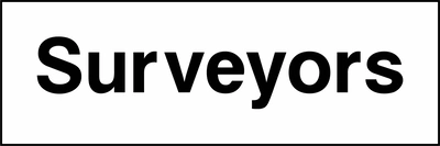 Black and white letterbox sign with bold Surveyors wording. CONS0061 artwork.