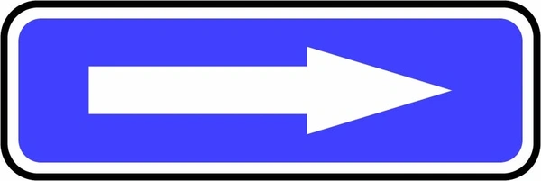 Direction arrow — Right sign showing white right arrow on a blue letterbox panel. Artwork DDA0017.