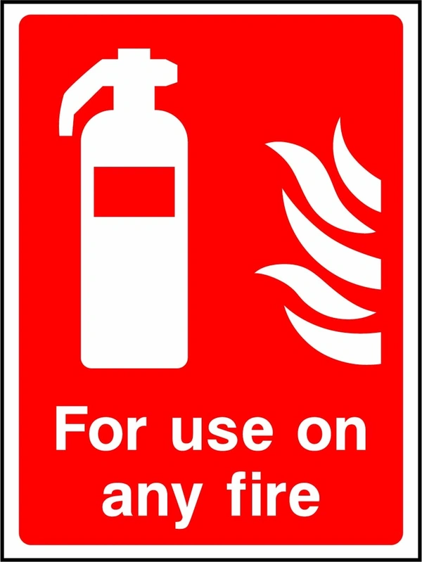 For use on any fire sign showing printed any-fire wording below extinguisher. Artwork FEQP0019.
