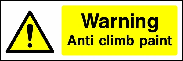 Warning — Anti climb paint sign. yellow-and-black warning or coloured access panels. Artwork SECU0014.
