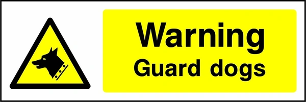Warning — Guard dogs sign. yellow-and-black warning or coloured access panels. Artwork SECU0011.
